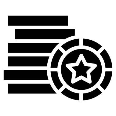 Basit kumarhane çipleri simgesi, vektör illüstrasyonu