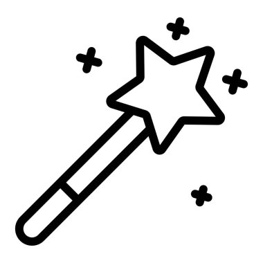 Sihirli değnek web simgesi basit vektör çizimi