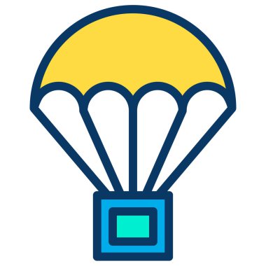 paraşüt ağ simgesi, vektör illüstrasyonu