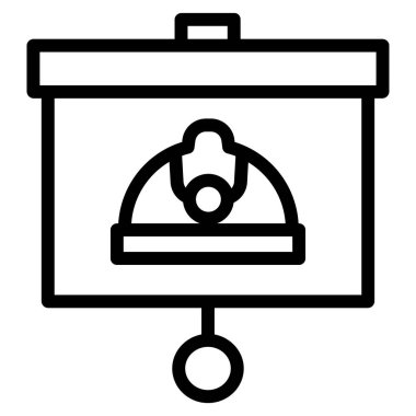 Sunum minimalist vektör simgesi beyaza izole edildi 