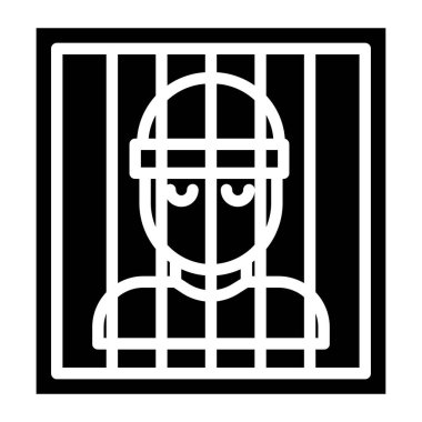 Hapishane Hırsızı, vektör simgesi, basit illüstrasyon 