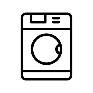 çamaşır makinesi basit simgesi, vektör çizim