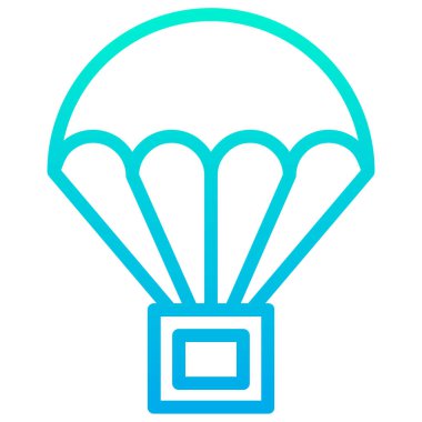 paraşüt ağ simgesi, vektör illüstrasyonu