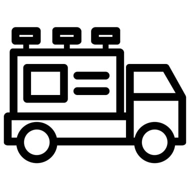 Basit kamyon simgesi, vektör illüstrasyonu