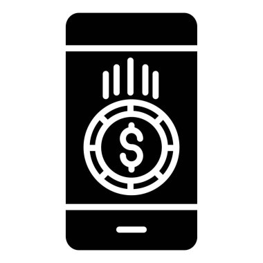 Mobil bankacılık, beyaz arkaplanda basit vektör simgesi