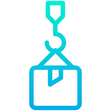 Vinç, inşaat konsepti vektör simgesi