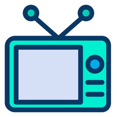 televizyon basit simgesi, vektör çizim