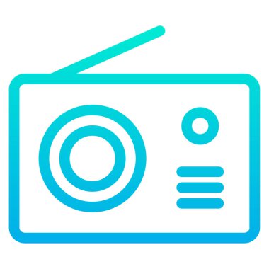 Radyo, web simgesi basit illüstrasyon