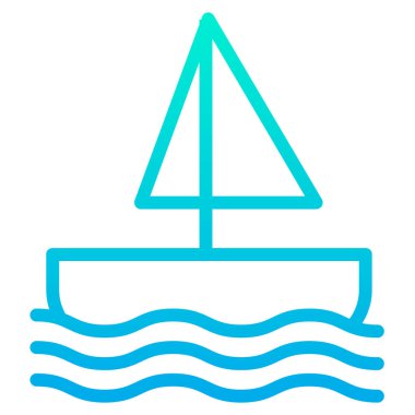 Yelkenli. Web simgesi vektör illüstrasyonu