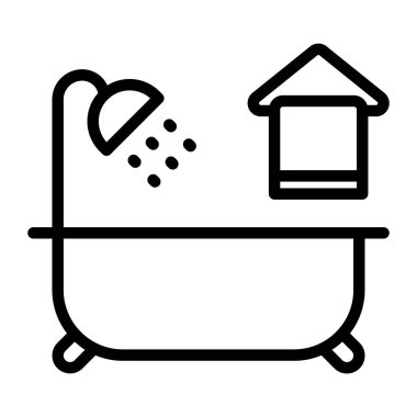 Banyo yap. Web simgesi vektör illüstrasyonu