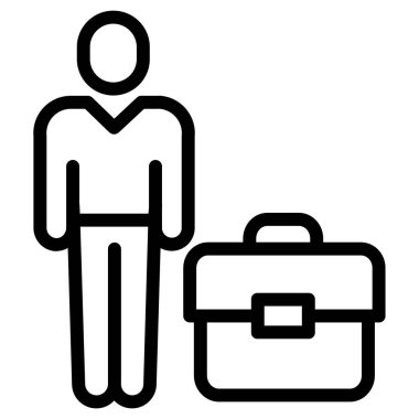 Beyaz arkaplanda turist basit vektör simgesi