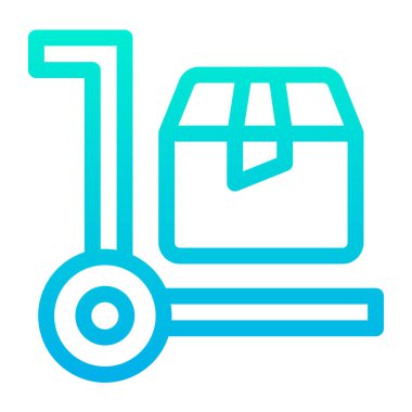 Trolley basit simgesi, vektör illüstrasyonu