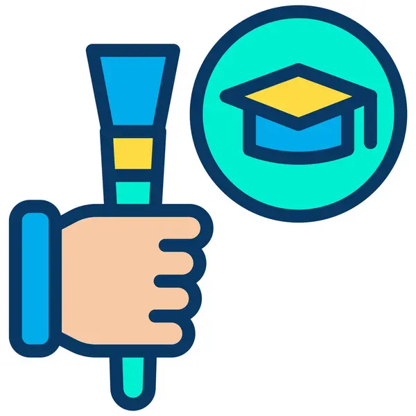 Educación Icono Web Ilustración Simple — Vector de stock