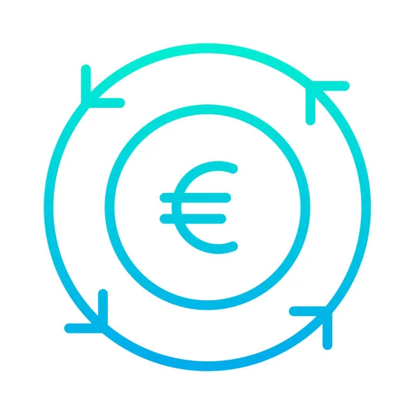 Euro Moneda Concepto Arte Simple Vector Ilustración — Vector de stock