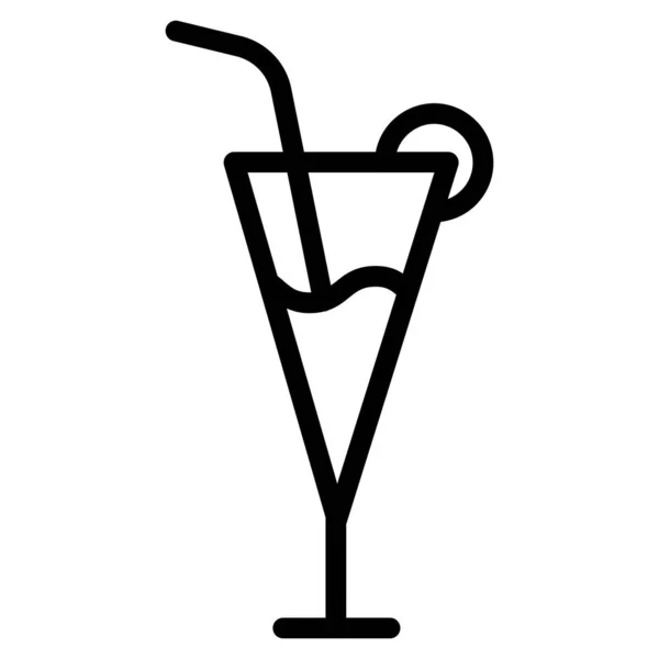 Cocktail Web Ícone Vetor Ilustração — Vetor de Stock