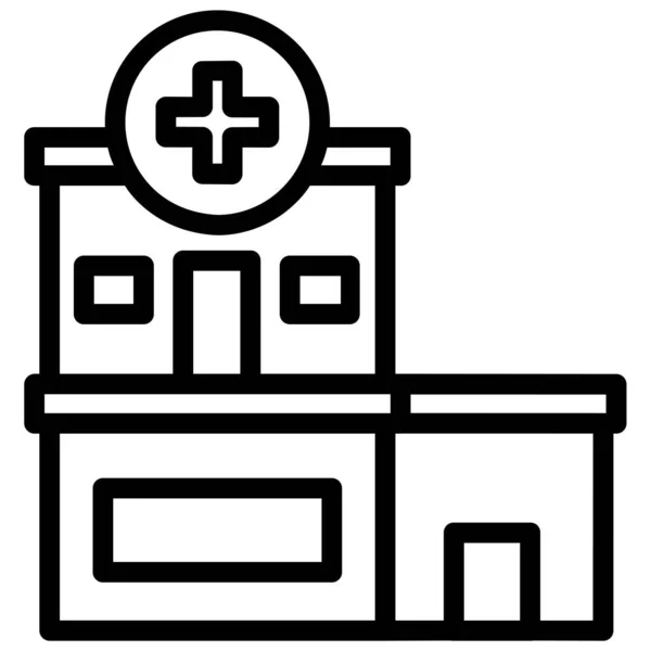 Hôpital Icône Web Illustration Simple — Image vectorielle