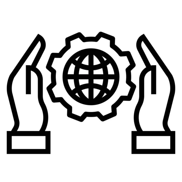 Ikona Globalnej Linii Biznesowej Symbol Ilustracji Wektora Zarysu — Wektor stockowy