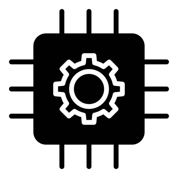 Microchip Web Ícone Ilustração Simples — Vetor de Stock