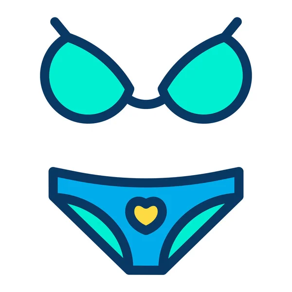 Bikini Web Icono Ilustración Simple — Vector de stock