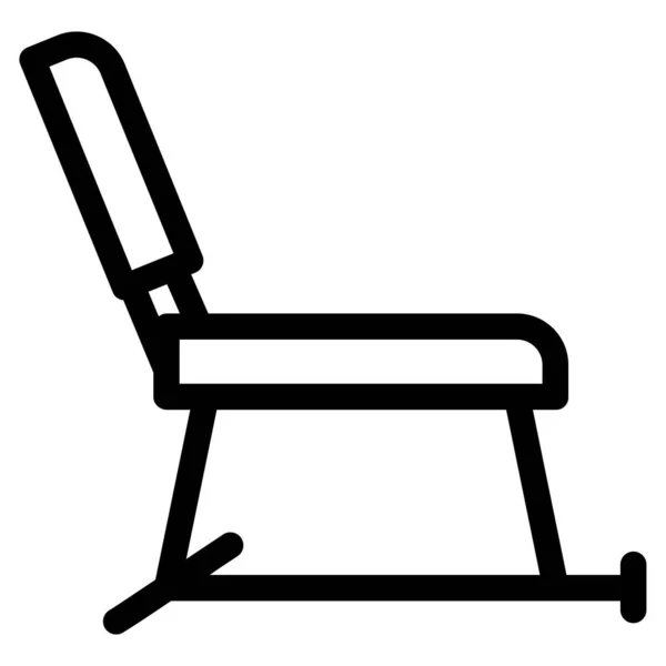 Chair Minimalistic Vector Icon Isolated White — Stock Vector