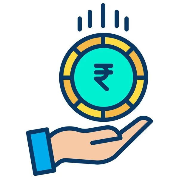 Rupees Financiering Vector Icoon Eenvoudige Illustratie Indiase Valuta Geld Indiase — Stockvector