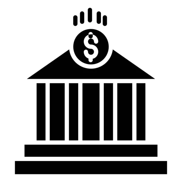 Ícone Vetorial Simples Banco Fundo Branco —  Vetores de Stock