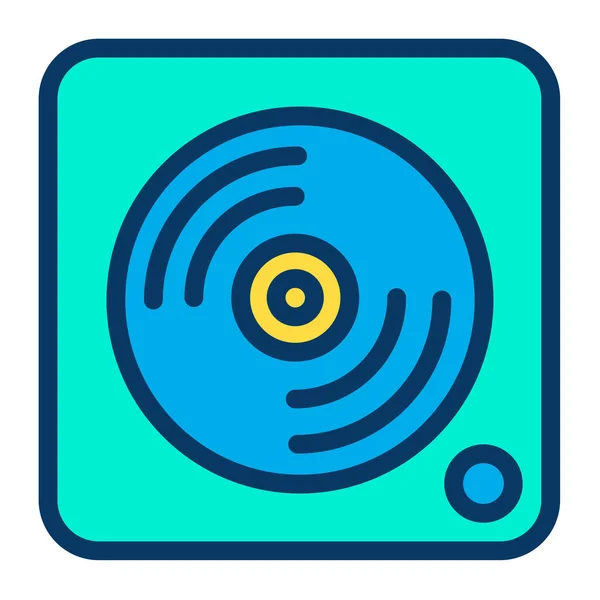 Disco Vinilo Icono Vector Simple Sobre Fondo Blanco — Vector de stock