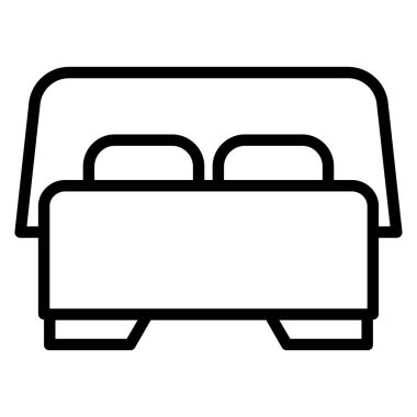 yatak ikonu vektör illüstrasyonu