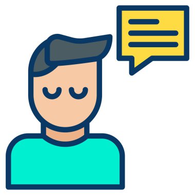 Konuş. Web simgesi basit illüstrasyon