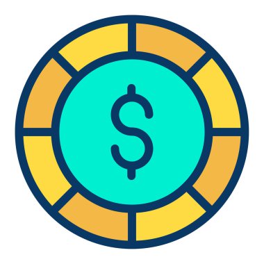 Dolar düz vektör simgesi