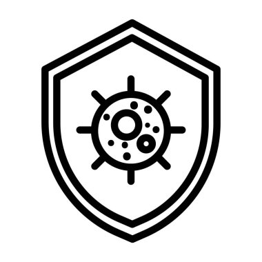 Virüs koruma simgesi vektör illüstrasyonu