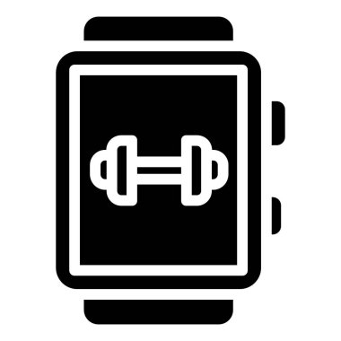 Basit Smartwatch simgesi, vektör illüstrasyonu