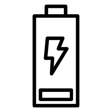 Düz pil simgesi beyaz arka plan üzerinde