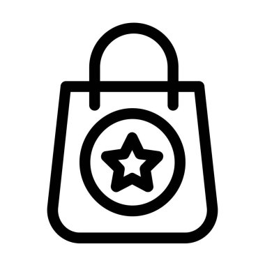 Alışveriş çantası minimalist vektör simgesi beyaza izole edildi