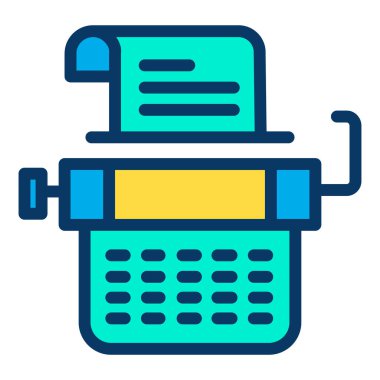 Beyaz arkaplanda daktilo basit vektör simgesi