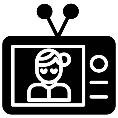 Televizyon. Web simgesi basit illüstrasyon