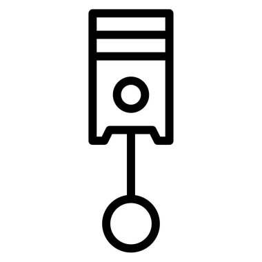 Beyaz üzerinde izole edilmiş Piston minimalist vektör simgesi