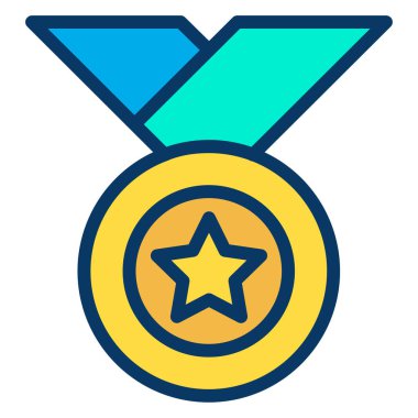 birincilik ödülü vektör simgesi. Madalya. Web basit illüstrasyonu