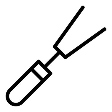 Basit çatal simgesi, vektör illüstrasyonu