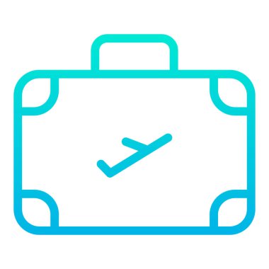 Beyaz arkaplan üzerindeki basit Evrak Çantası vektör resimlemesi