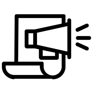 Megafon. Web simgesi basit illüstrasyon