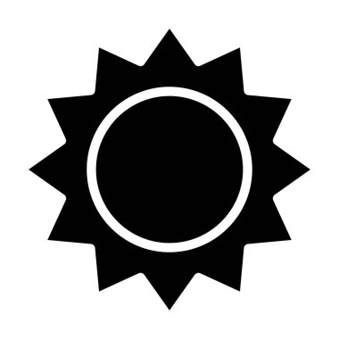 Güneş, beyaz arkaplanda basit vektör simgesi