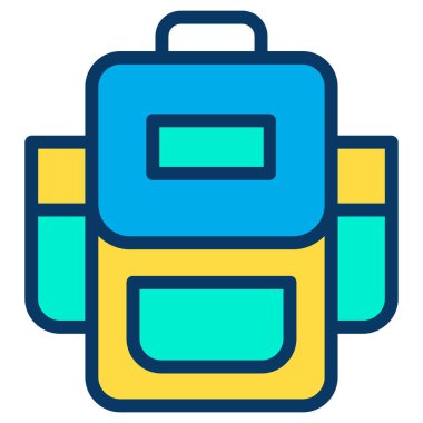 Beyaz arkaplanda basit Sırt çantası vektör resimlemesi