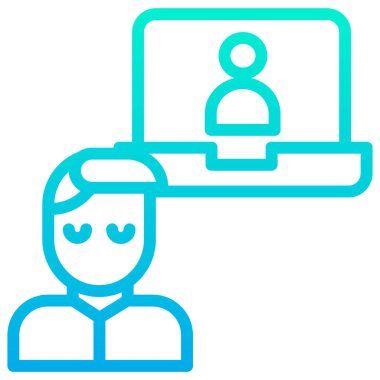 İnsan Müşteri Ağı simgesi basit vektör illüstrasyonu