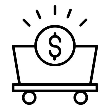 Alışveriş arabası simgesi, vektör illüstrasyonu