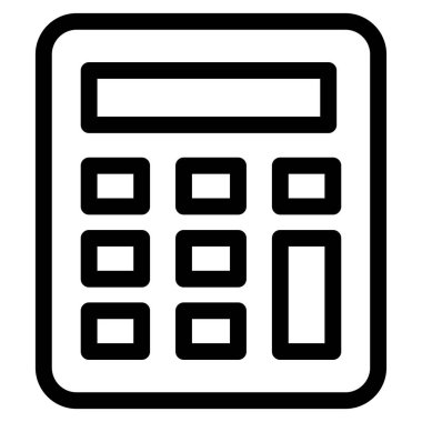 hesap makinesi düz simgesi, vektör illüstrasyonu