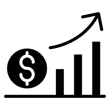 Basit büyüme grafik simgesi, vektör illüstrasyonu
