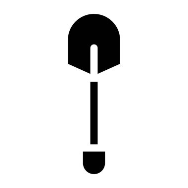 Kürek simgesi, beyaz üzerine izole edilmiş minimalist vektör simgesi