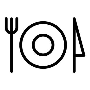 Akşam yemeği web simgesi, vektör illüstrasyonu