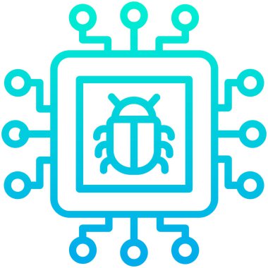 İşlemci basit simgesi, vektör illüstrasyonu